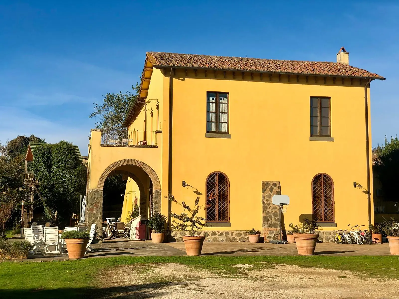 The house under a blue sky
