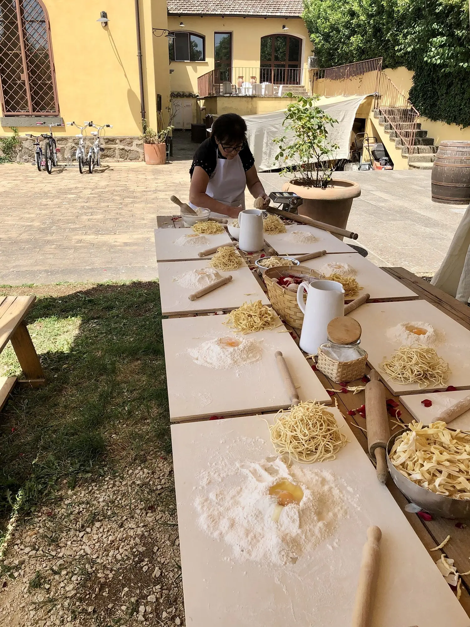 Stations ready for the cooking class