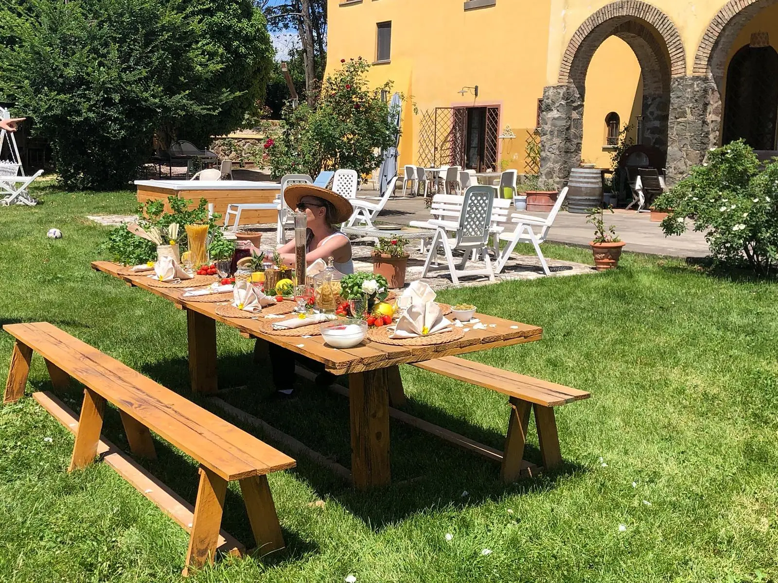 The cooking class in the garden