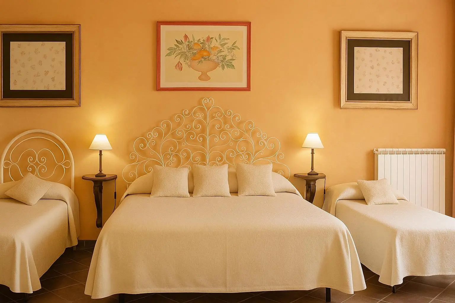 The Suite Etrusca bedroom seen from the front