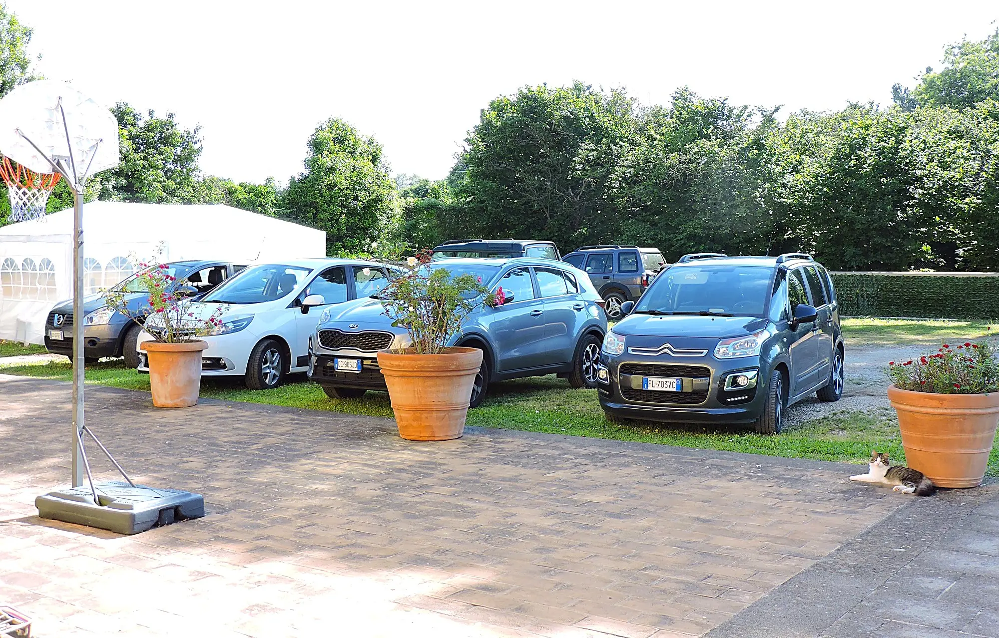 Parking inside the grounds