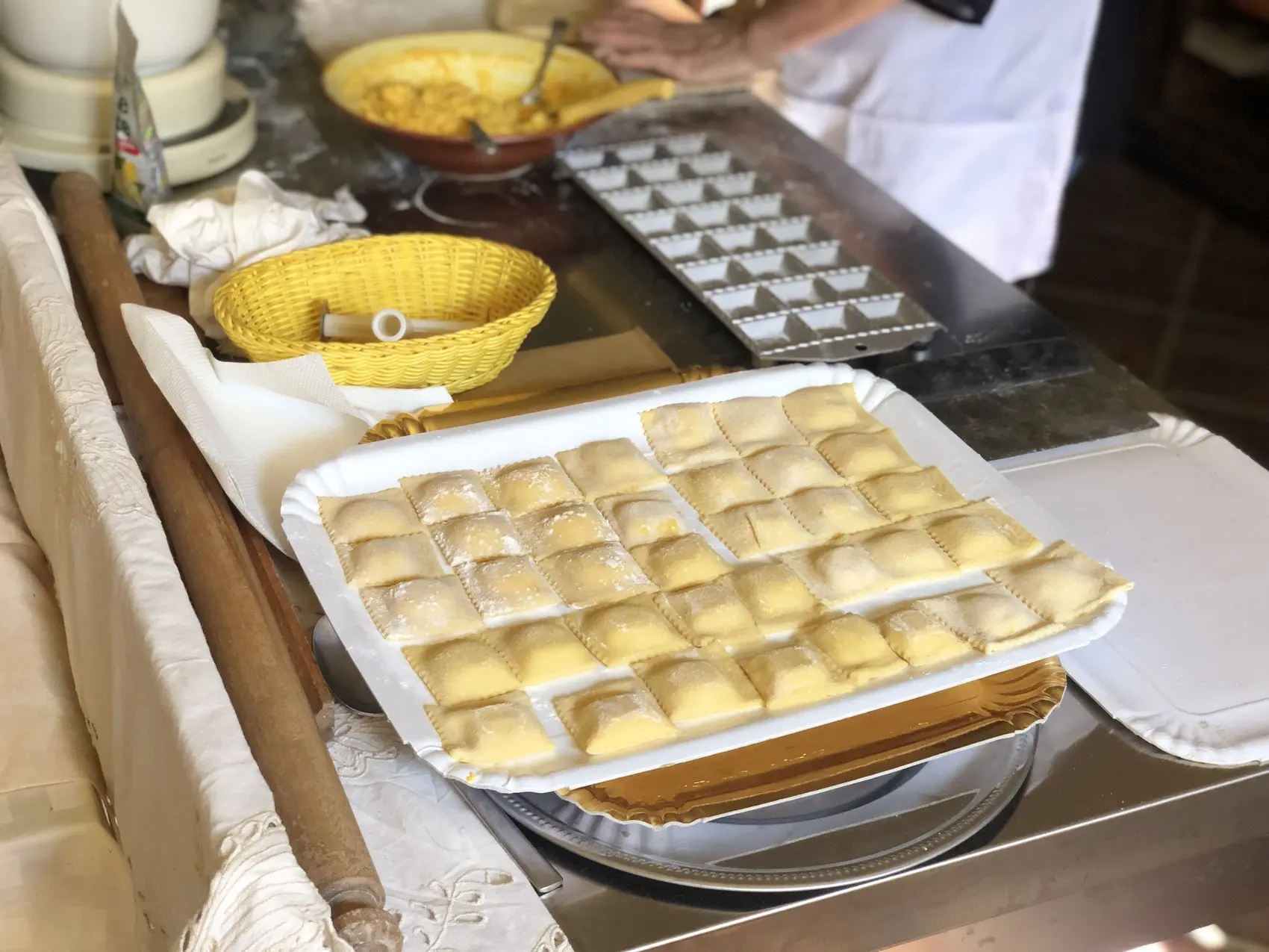 I ravioli appena chiusi a mano