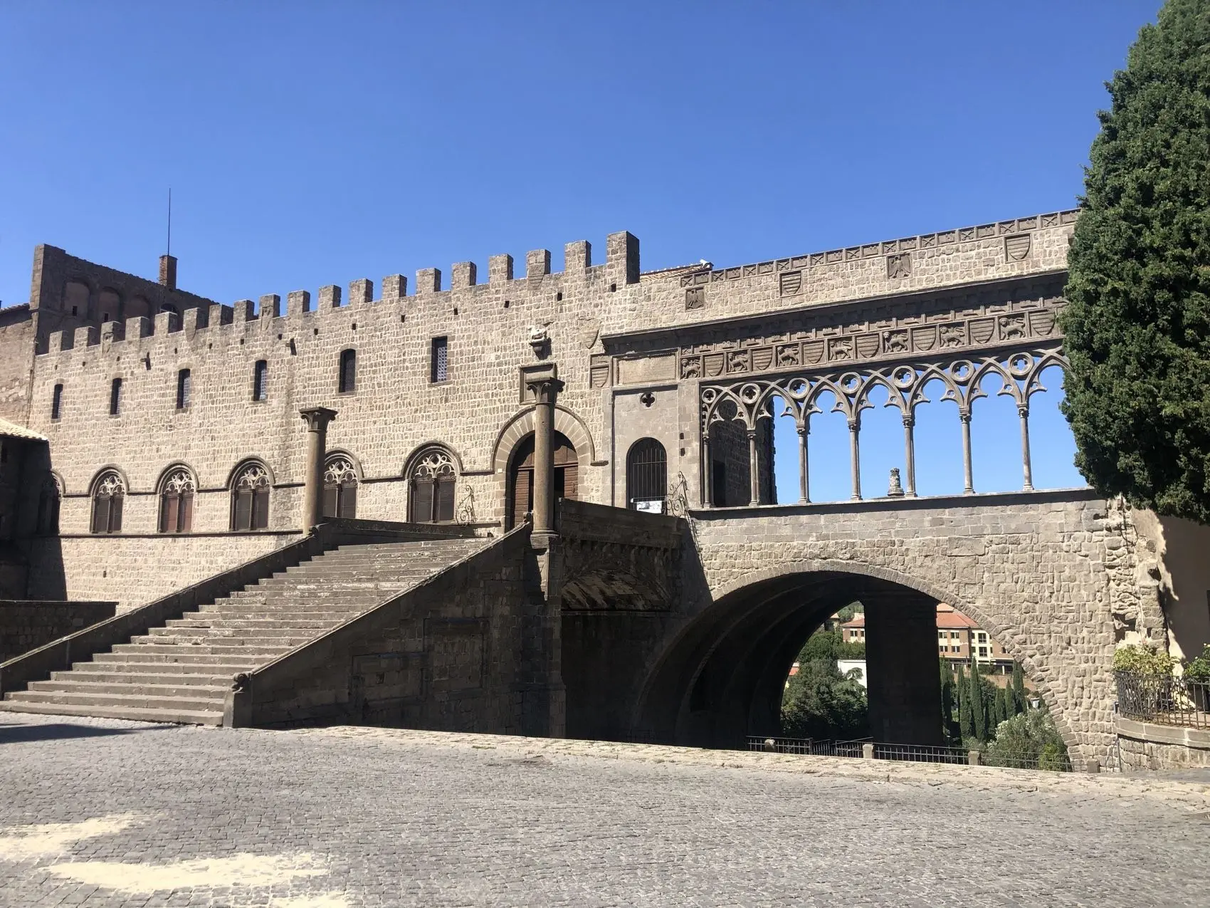 The Papal Palace in Viterbo, with its loggia and staircase
